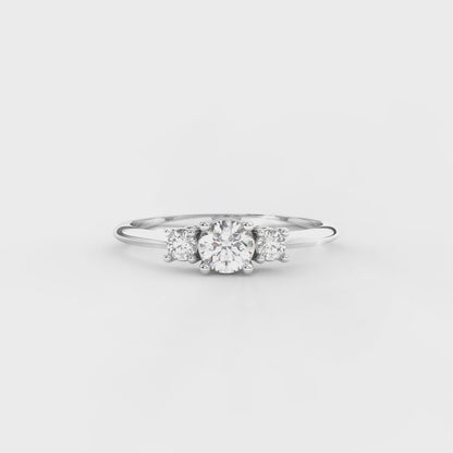 3/7 Cttw Certified Diamond Delicate Three Stone Ring In 14kt Gold