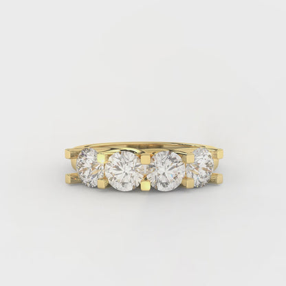 Elegant 2.0 Cttw Certified Diamond Four Stone Ring In 14kt Gold