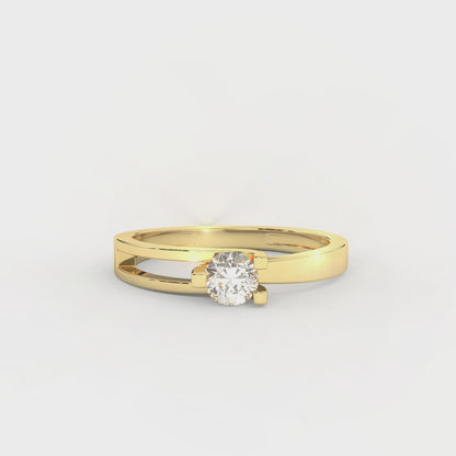 Delicate 2/7 Carat Certified Diamond Solitaire Engagement Ring