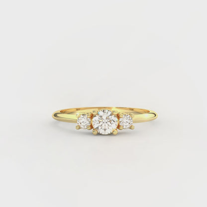 3/7 Cttw Certified Diamond Delicate Three Stone Ring In 14kt Gold