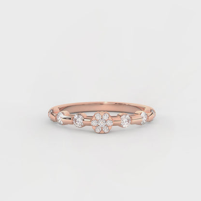 Exquisite 3/7 Cttw Certified Diamond Dot Ring In 14kt Gold